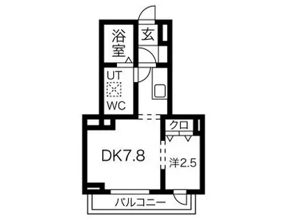 メリディアン南仙台駅前(1LDK/2階)の間取り写真