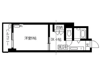 カントリーハイツ(1DK/2階)の間取り写真