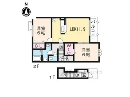 アイリット・Ⅰ(2LDK/2階)の間取り写真