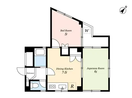 パールハイツ(2DK/2階)の間取り写真