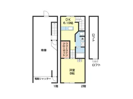 REGA松江(1DK/1階)の間取り写真