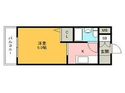 メゾンドプレジール(ワンルーム/4階)の間取り写真