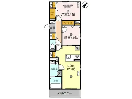 サンパティーク東町(2LDK/2階)の間取り写真