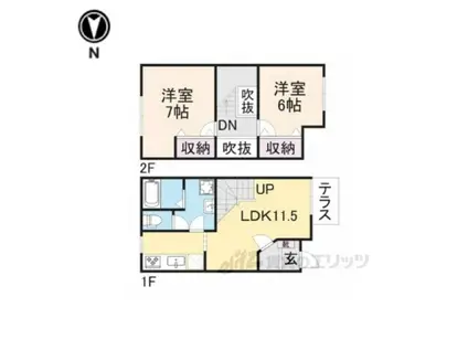 サン・ピア1(2LDK/2階)の間取り写真