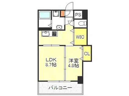 ベーシックビルディング八幡(2K/4階)の間取り写真