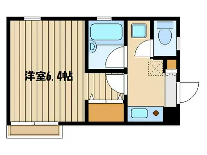 ビオスときわ台(1K/1階)の間取り写真