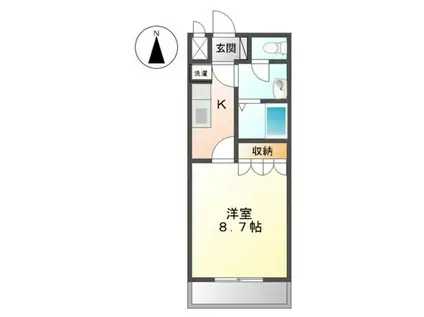 グレイシャス(1K/1階)の間取り写真