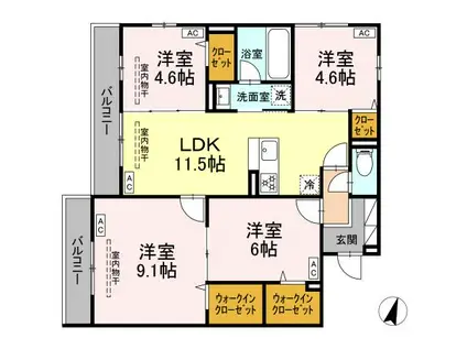 レジデンス湘南II(4LDK/2階)の間取り写真