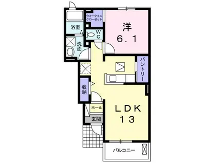 コージ クォーレII(1LDK/1階)の間取り写真