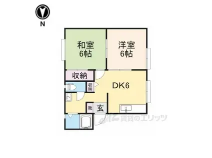 アンシャンテ宮の森Ⅴ(2DK/2階)の間取り写真