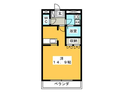 ハイムルミナス(ワンルーム/1階)の間取り写真