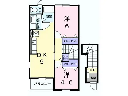 メゾン・プルミエール(2DK/2階)の間取り写真