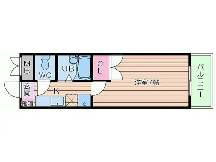 ローズコーポ天満東II(1K/5階)の間取り写真