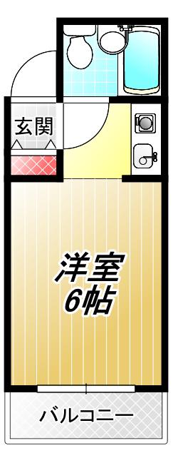 グローバル八戸ノ里II(ワンルーム/4階)の間取り写真