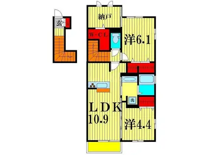 ブリアールI(2LDK/2階)の間取り写真