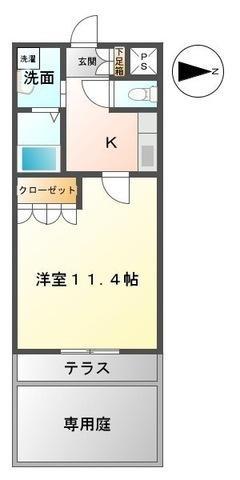 グランチェスタ(1K/1階)の間取り写真