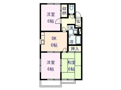 メゾンドアルマス(3DK/1階)の間取り写真