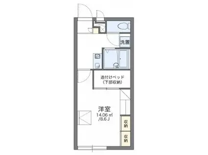 レオパレス愛西(1K/2階)の間取り写真