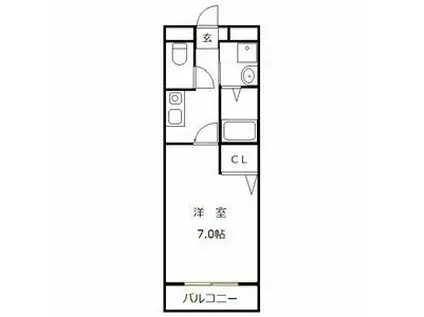 ルミエール長良(1K/4階)の間取り写真