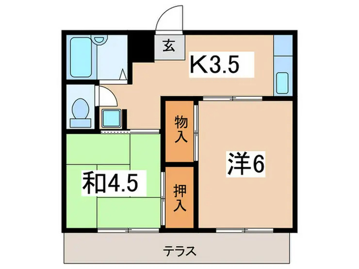 野川ハイツ 1階階 間取り