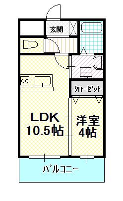 サーク羽倉崎(1LDK/3階)の間取り写真