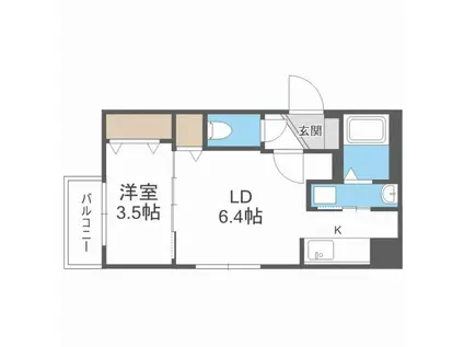 RAFIO N26 ラフィオ N26(1LDK/1階)の間取り写真