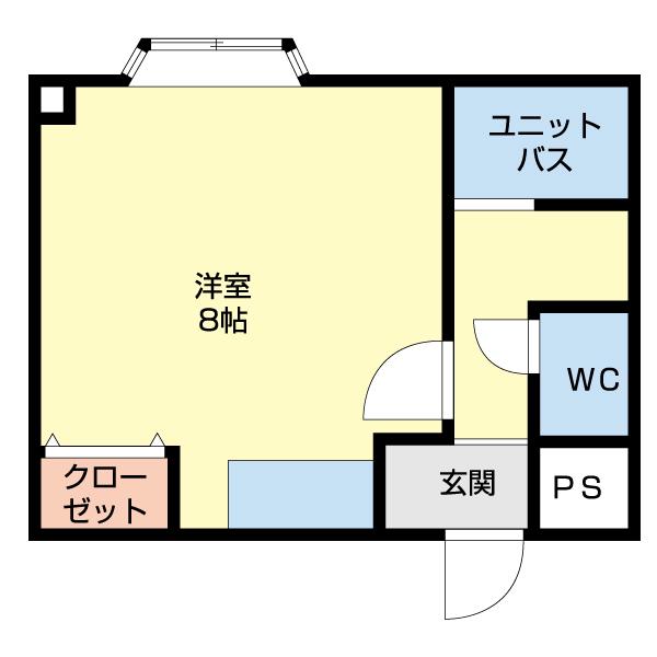 ライフ旭町(ワンルーム/1階)の間取り写真