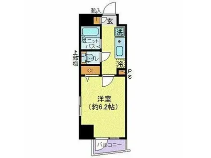リクレイシア西麻布2(1K/13階)の間取り写真