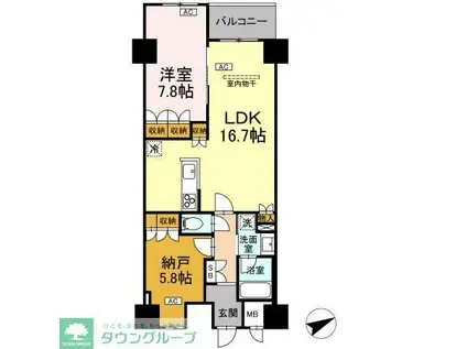 サンジョイアゼロ(1SLDK/5階)の間取り写真