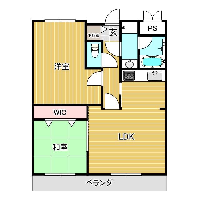 ロアール浜町(2LDK/3階)の間取り写真