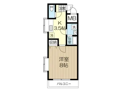 ファミーユ小松島(1K/2階)の間取り写真