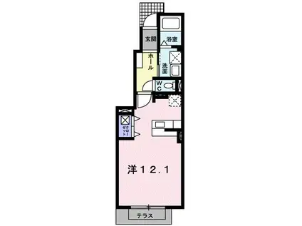 レジデンス・サンライズI(ワンルーム/1階)の間取り写真