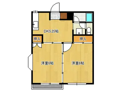 エルハイツイッセー(2DK/2階)の間取り写真