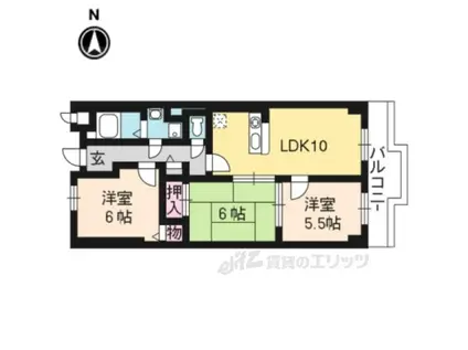ラポート小林(3LDK/5階)の間取り写真