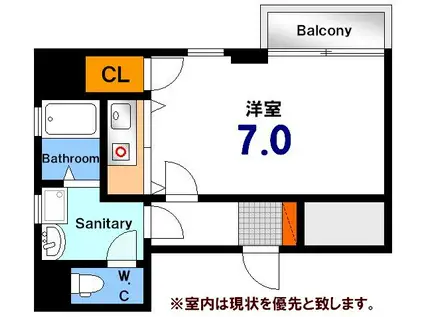 リバーフロント上大須賀(ワンルーム/5階)の間取り写真