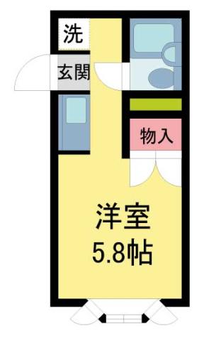 アメニティハイツ上ヶ原壱番館(1K/2階)の間取り写真