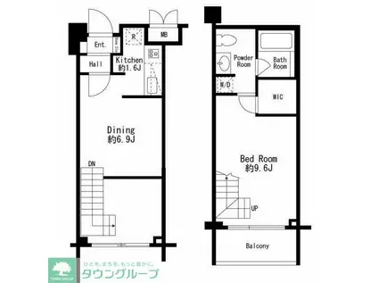プライムアーバン用賀II(1LDK/B1階)の間取り写真