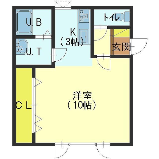 アークヒルズ山の手(1K/2階)の間取り写真