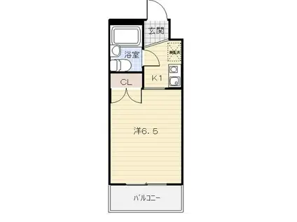 キャッスルマンション東林間(1K/3階)の間取り写真