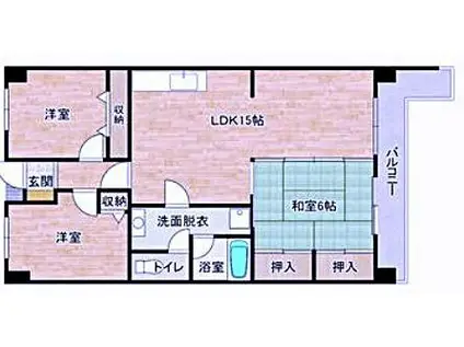 エクレール若葉台(3LDK/9階)の間取り写真