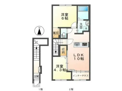 オータムめぐみIII(2LDK/2階)の間取り写真