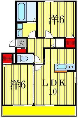 サンボナール(2LDK/1階)の間取り写真