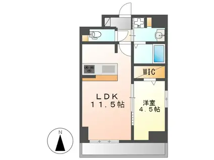 GRANDUKE代官町REVERSO(1LDK/2階)の間取り写真