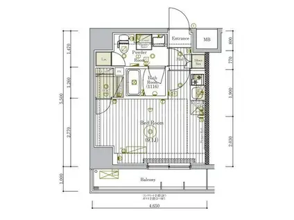 ミライズ新小岩マーロ(ワンルーム/5階)の間取り写真