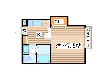 シェ・モア(1K/1階)の間取り写真