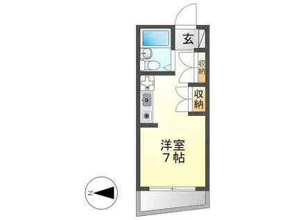 アトリウム前田(ワンルーム/1階)の間取り写真