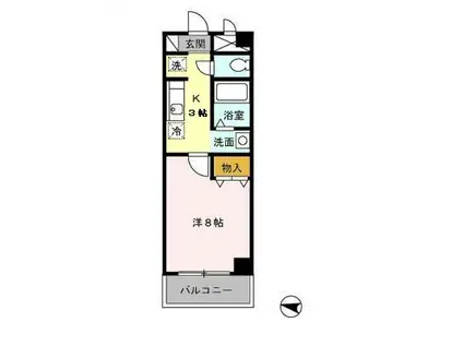 パセオプラシード弐番館(1K/2階)の間取り写真