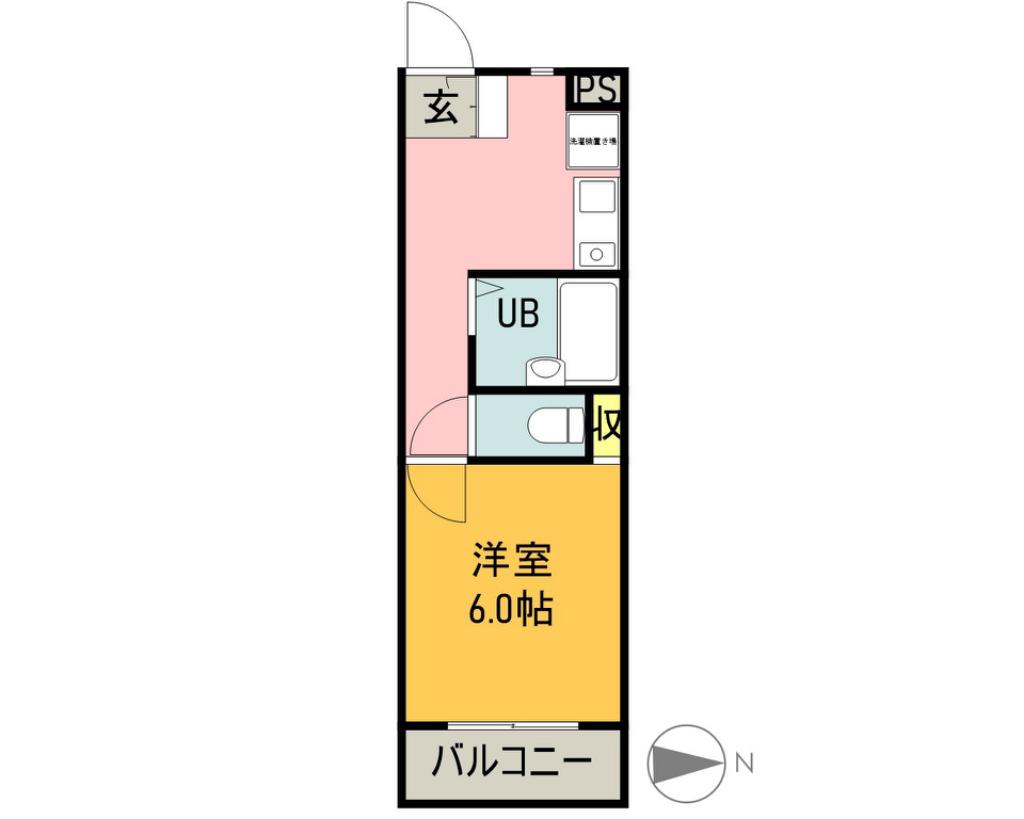 第3オオタビル(1K/3階)の間取り写真