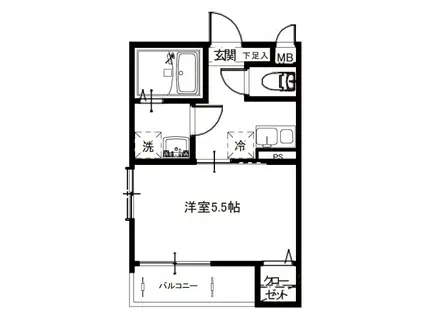 メルディア新里町(1K/1階)の間取り写真