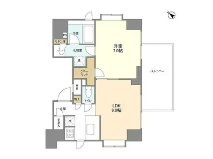 リバーレ月島(1LDK/8階)の間取り写真